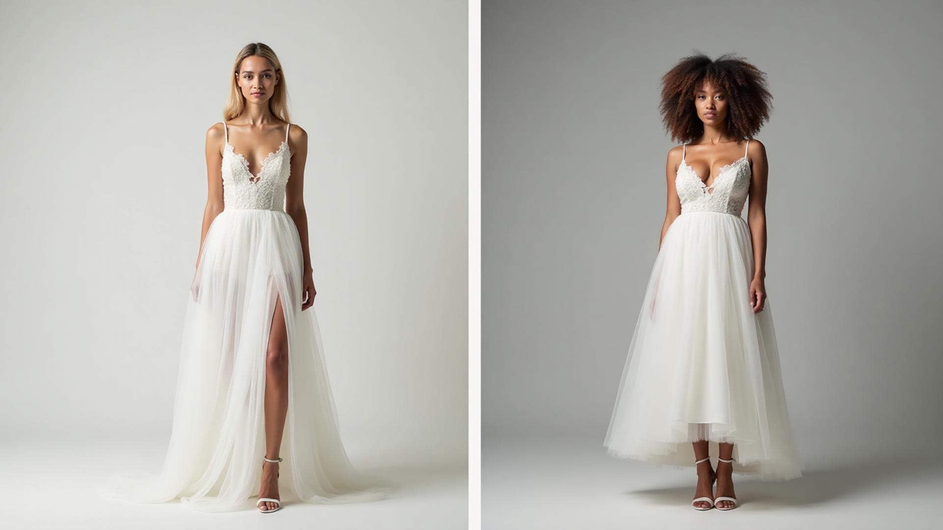 Antes e depois: peça isolada transformada em modelo vestindo a roupa